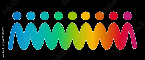 Inclusion and diversity infographic vector set, multi color represent inclusion and diversity social