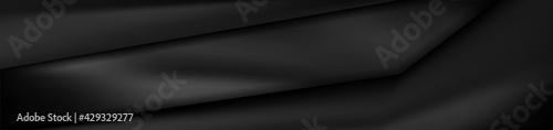 Abstract black smooth gradient header banner. Vector background