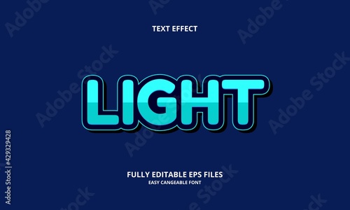 Editable text effect light title style