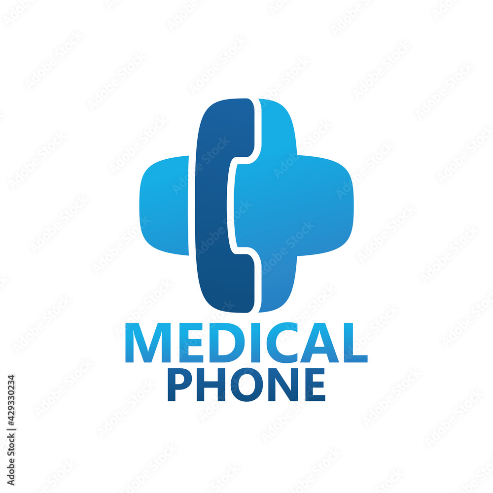 Medical phone call logo template design