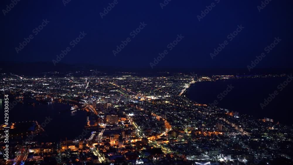 Famous one million dollar night view in Hakodate, Hokkaido Japan Famous one million dollar night view in Hakodate, Hokkaido Japan