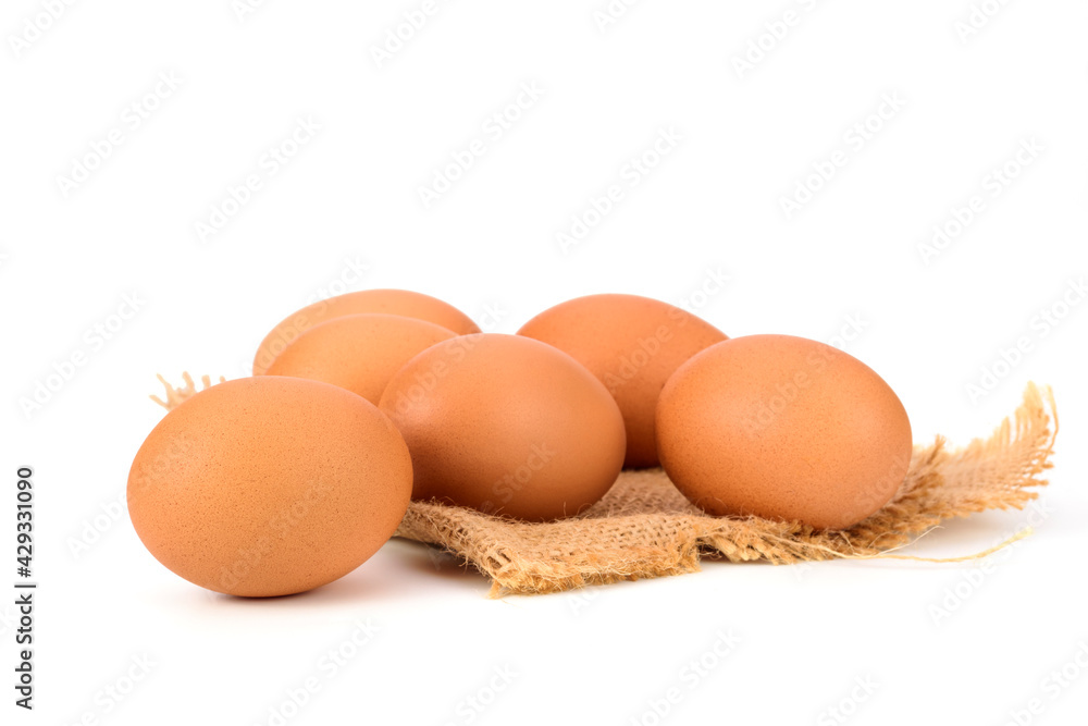 Fresh eggs from organic farms Isolated on white background Fresh eggs from organic farms Isolated on white background