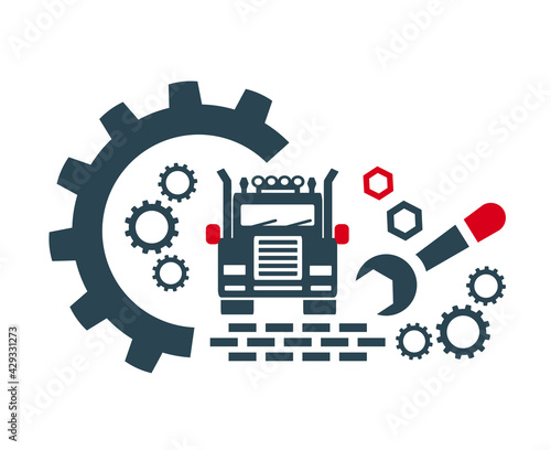 Vector icons, logos for car repair and maintenance and other repair work. Car service.