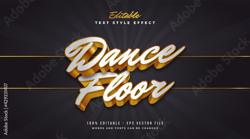 Luxury White and Gold Text Style with 3d and Embossed Effect. Editable Text Style Effect