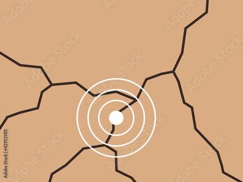 Earthquake from underground crack. Geological hazard.