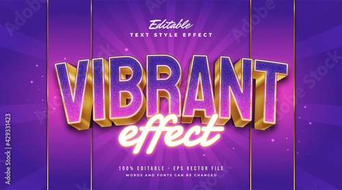 Colorful Vibrant Text Style with Embossed and Glowing Neon Effects. Editable Text Style Effect