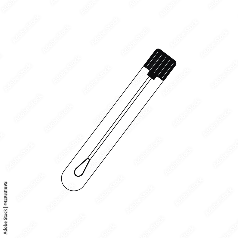 cotton swab test tube- vector illustration cotton swab test tube- vector illustration