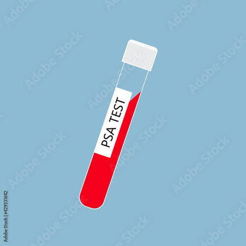 PSA (Prostate-Specific Antigen) blood test tube- vector illustration