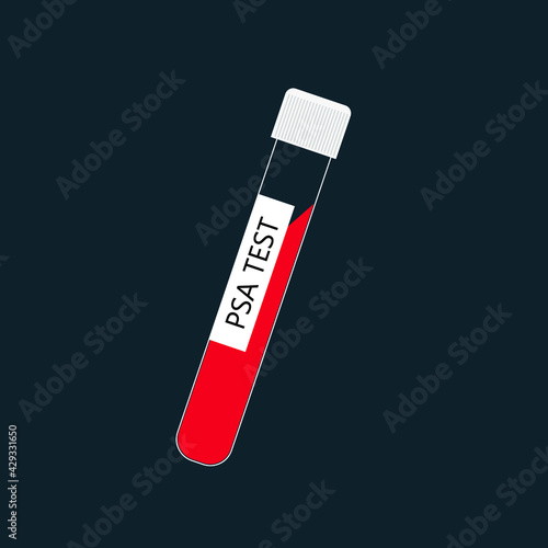 PSA (Prostate-Specific Antigen) blood test tube- vector illustration