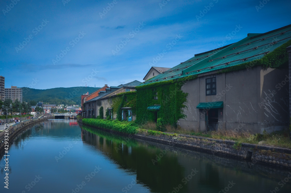 a blue and clean  canal