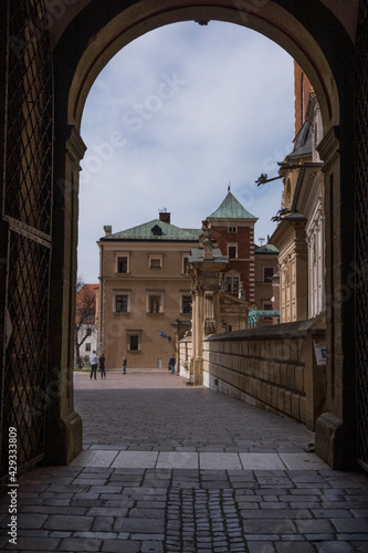 the entrance to the church 