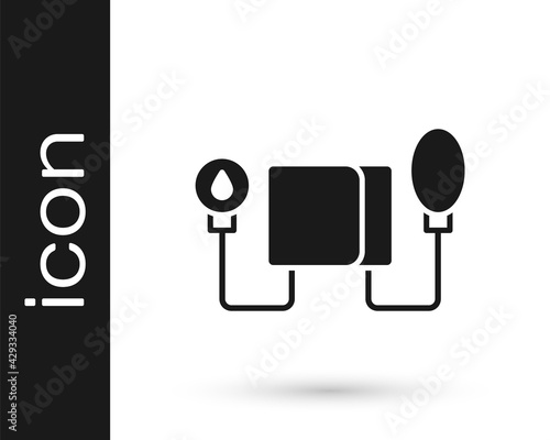 Black Blood pressure icon isolated on white background. Vector