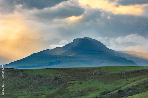 mountains in the morning