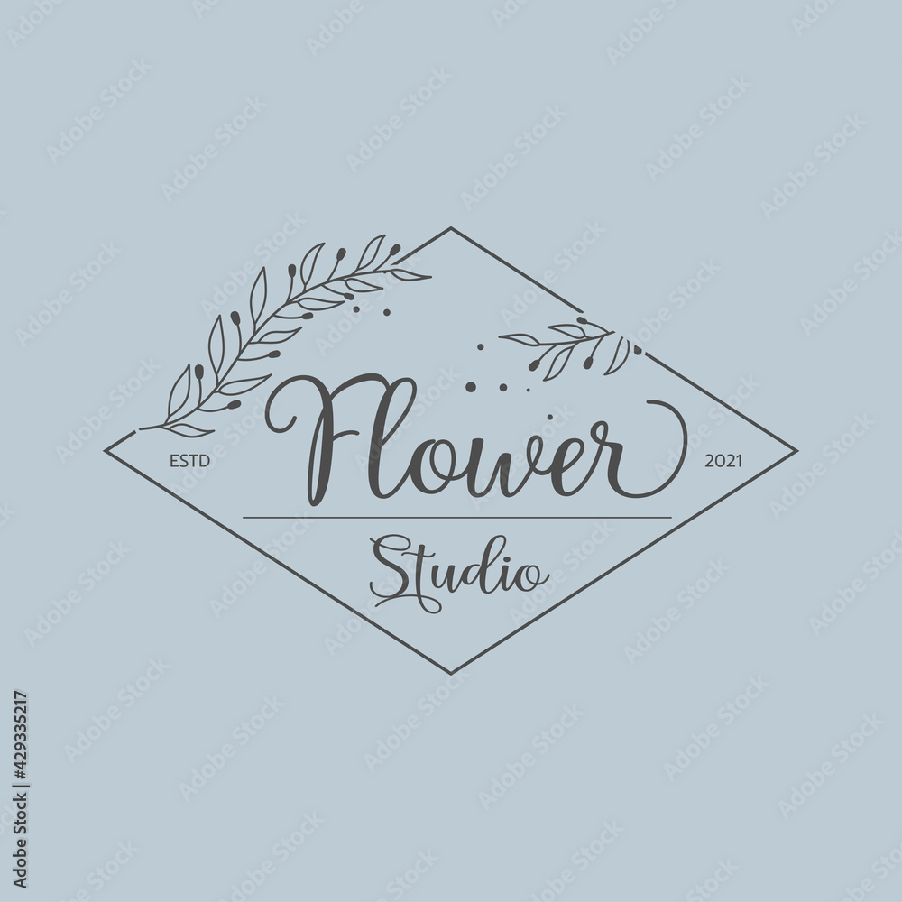 Vector hand drawn of flower logo Vector hand drawn of flower logo