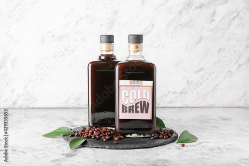 Bottles of tasty cold brew ...