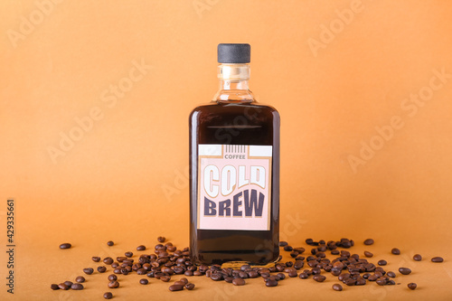 Bottle of cold brew and cof...