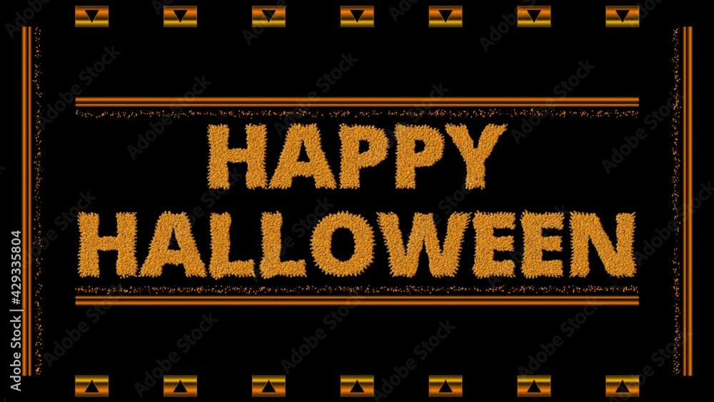Decorative orange and black video with text Happy Halloween Decorative orange and black video with text Happy Halloween