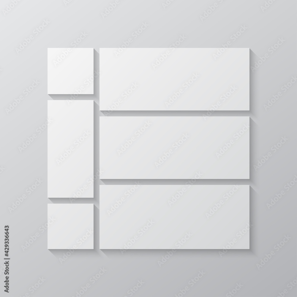 Vector empty collage board six images, photo Vector empty collage board six images, photo