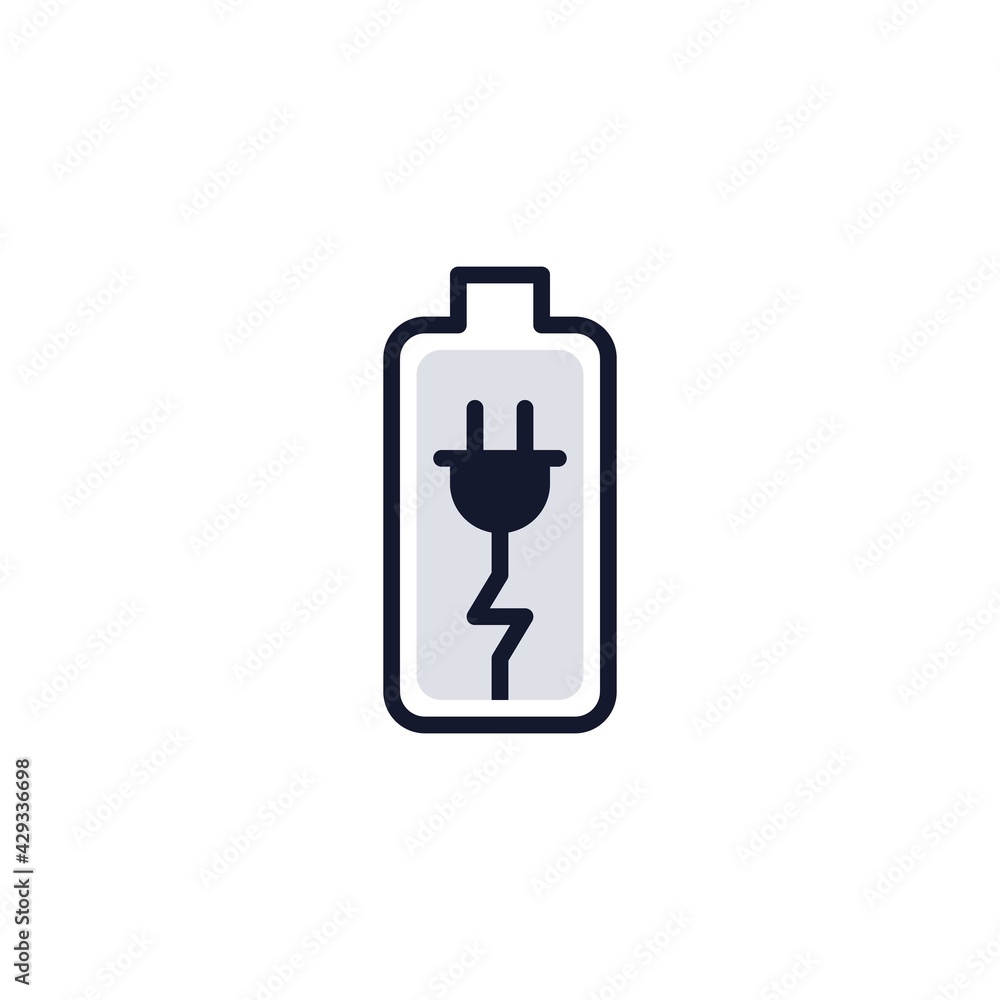 Battery charging flat icon Battery charging flat icon