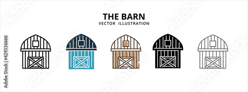 various barn farm vector logo illustration design template set