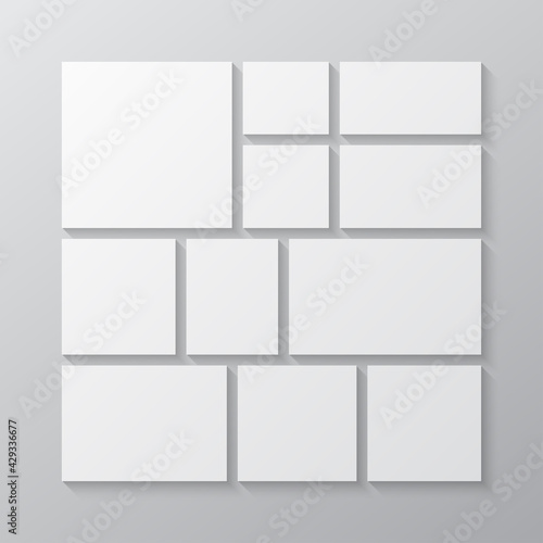 Vector empty collage board eleven images, photo