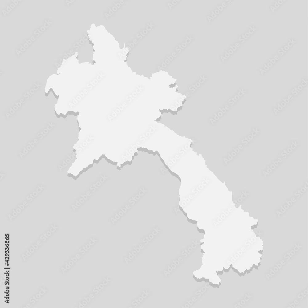 Simple vector country Asia map Laos, template