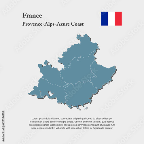 Vector map divide France region Alpes-Cote Azur