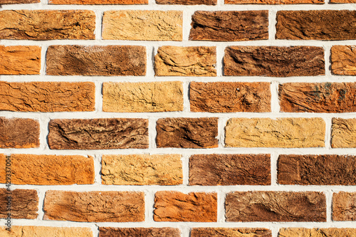 Red brick wall background. 