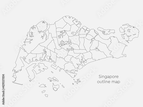 Creative vector map Singapore, template Asia country
