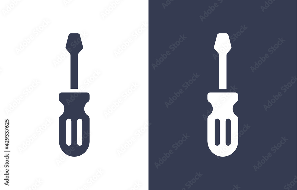 Slotted common blade screwdriver vector icon. Slotted common blade screwdriver vector icon.
