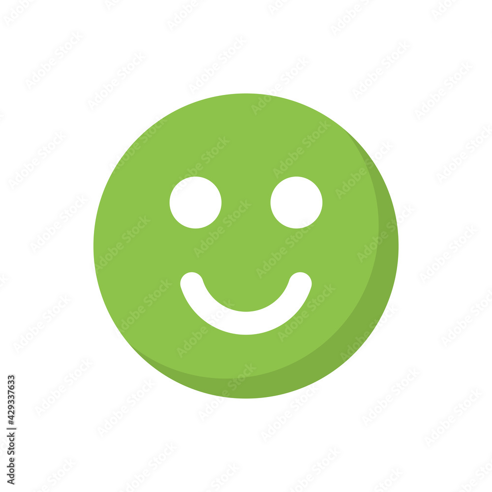 Happy emotion. Smile green emoji Happy emotion. Smile green emoji