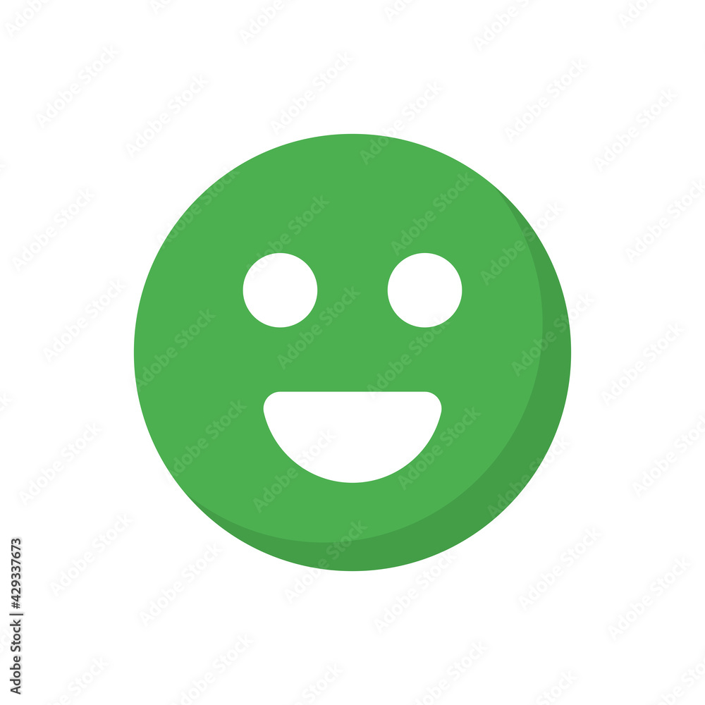 Fototapeta premium Happy emoji isolated on white background.