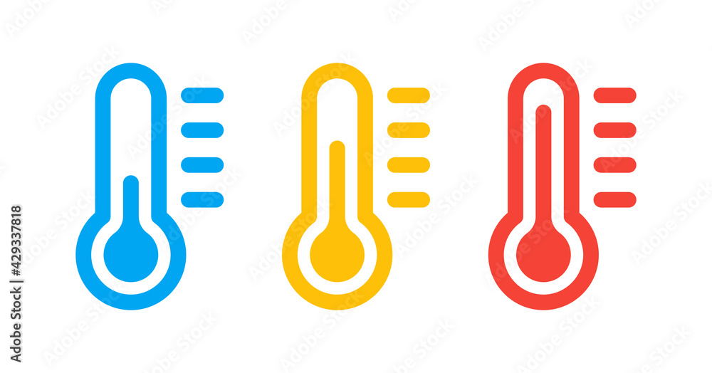 Thermometer icon. Medical device for measuring temperature illustration. Thermometer icon. Medical device for measuring temperature illustration.