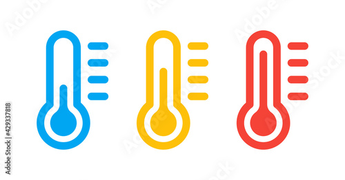Thermometer icon. Medical device for measuring temperature illustration.