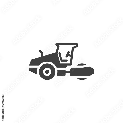 Road roller vector icon