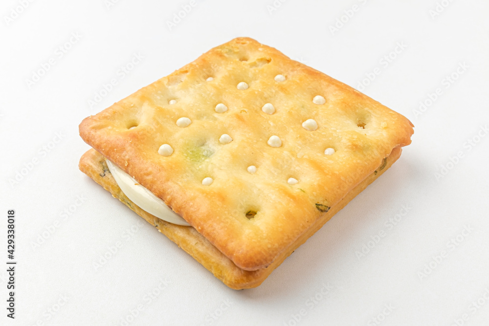 Nougat cracker on white background Nougat cracker on white background