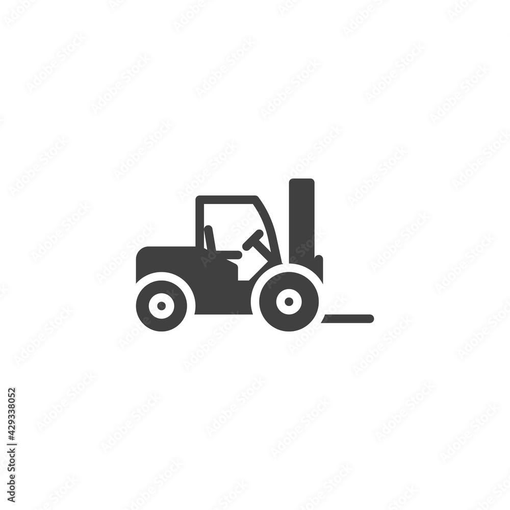 Forklift truck vector icon
