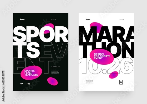 Poster template design for sports event. Sport background.
