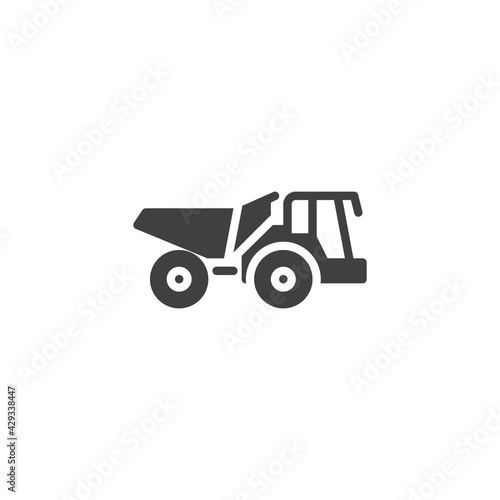 Dump truck vector icon