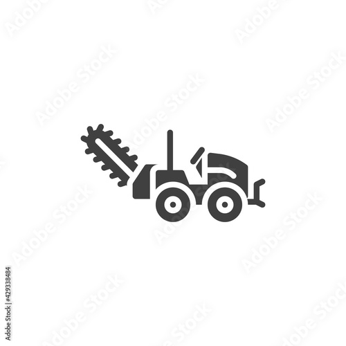 Cold milling machine vector icon