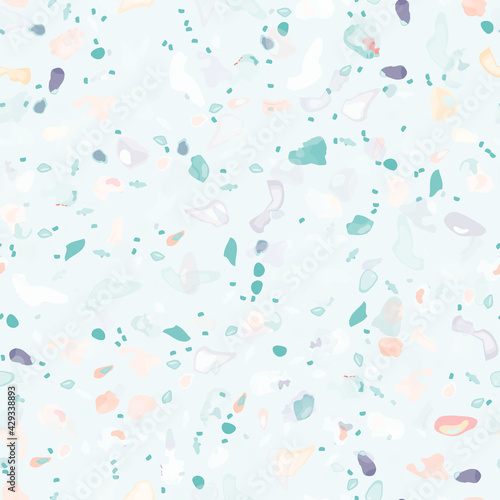 Terrazzo Texture Vector. Flooring Seamless Pattern