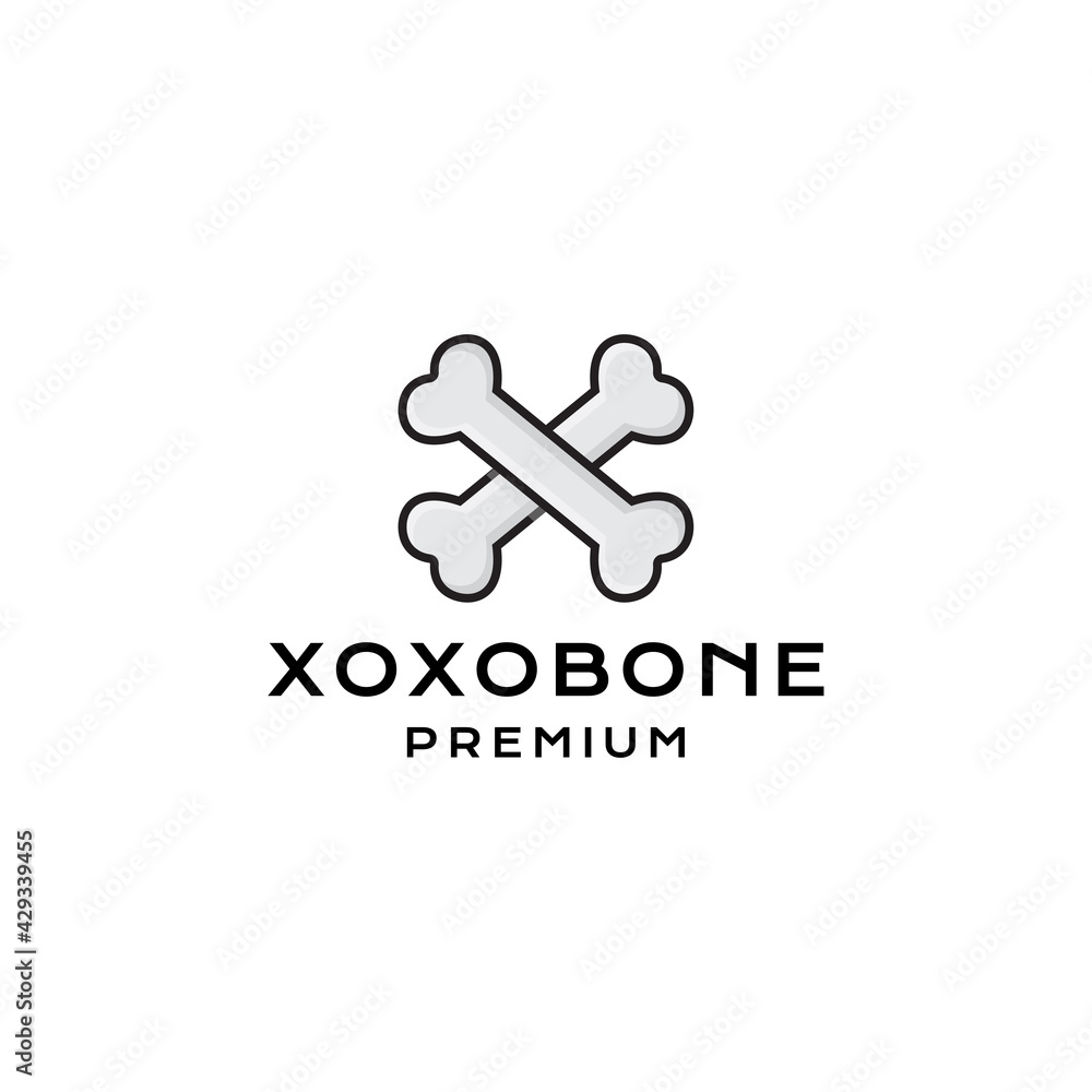 X Bones logo vector icon illustration modern style for your business
