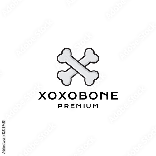 X Bones logo vector icon illustration modern style for your business