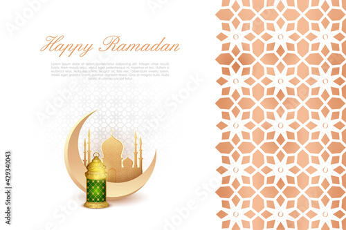 vector illustration of Islamic celebration background with text Ramadan Kareem