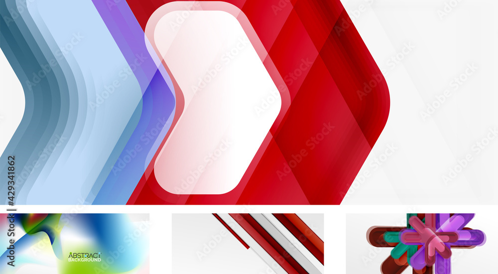 Vector abstract background set. Trendy modern geometric shapes Vector abstract background set. Trendy modern geometric shapes