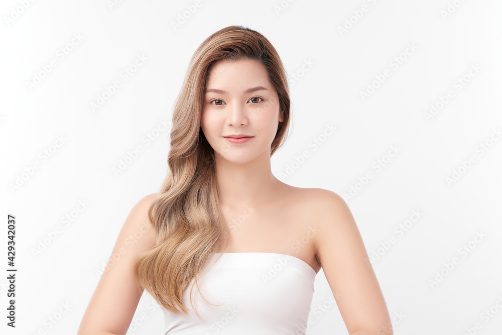 Beautiful young asian woman with clean fresh skin on white background, Face care, Facial treatment, Cosmetology, beauty and spa, Asian women portrait Beautiful young asian woman with clean fresh skin on white background, Face care, Facial treatment, Cosmetology, beauty and spa, Asian women portrait