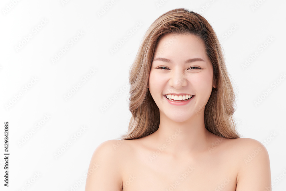 Beautiful young asian woman with clean fresh skin on white background, Face care, Facial treatment, Cosmetology, beauty and spa, Asian women portrait Beautiful young asian woman with clean fresh skin on white background, Face care, Facial treatment, Cosmetology, beauty and spa, Asian women portrait