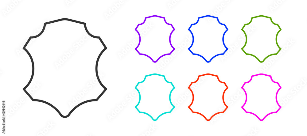 Black line Leather icon isolated on white background. Set icons colorful. Vector Black line Leather icon isolated on white background. Set icons colorful. Vector