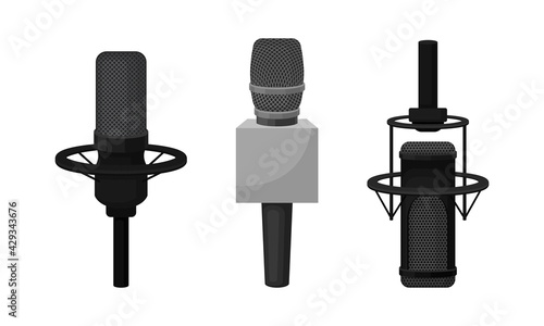 Microphone as Device Converting Sound into Electrical Signal Vector Set