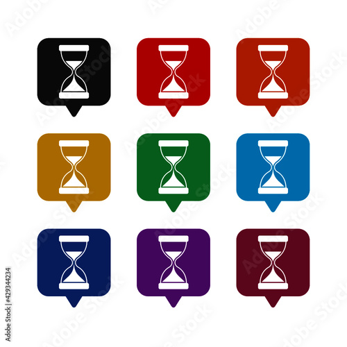 Hourglass icon isolated on white background color set